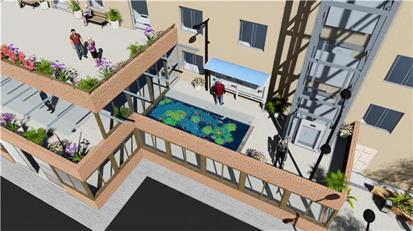 建設(shè)路站點-一樓頂面透明魚池